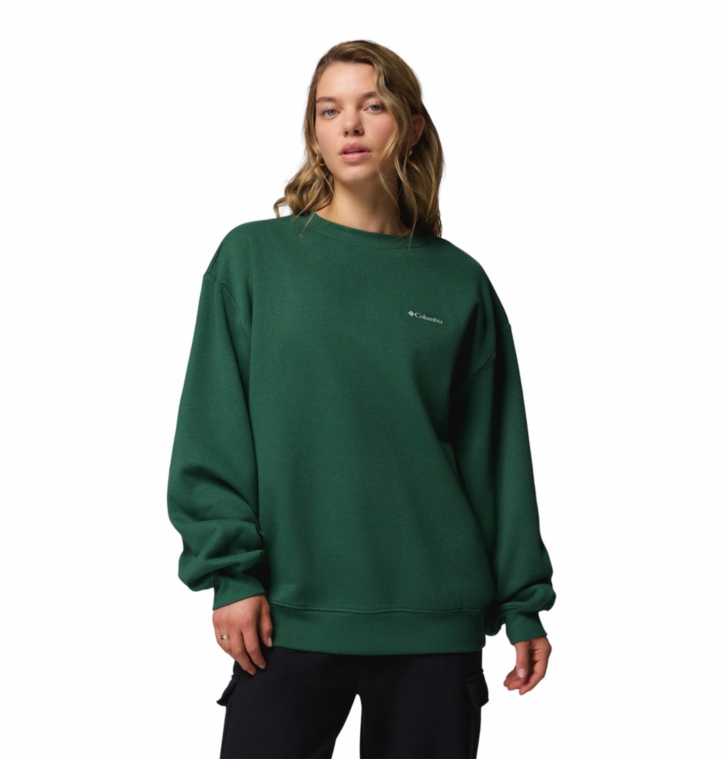 Columbia Women Green Aldermore Crew Fleece