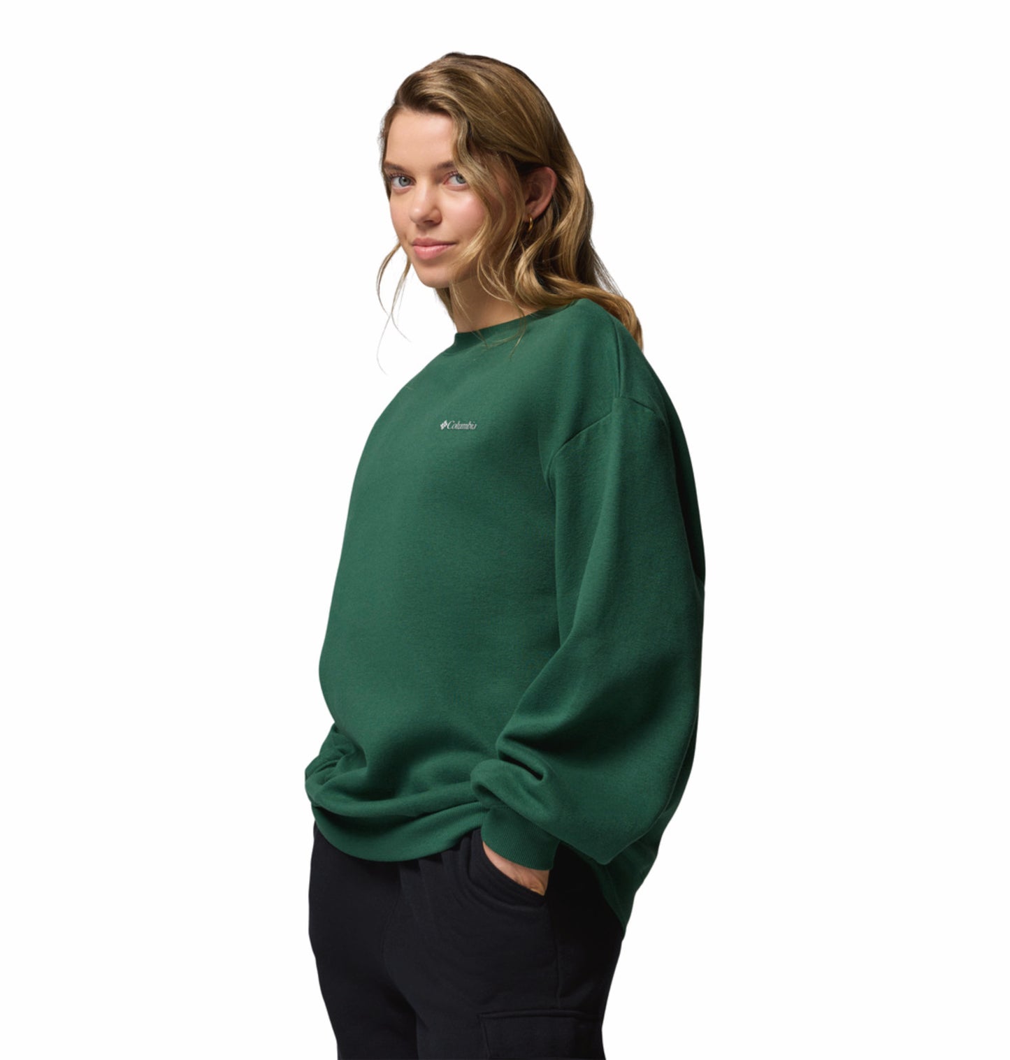 Columbia Women Green Aldermore Crew Fleece