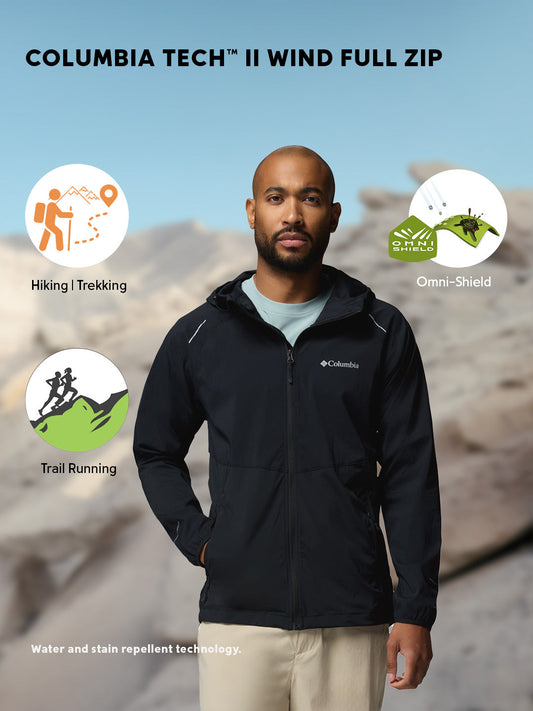 Columbia Men Black Omni-Shield Tech II Windbreaker
