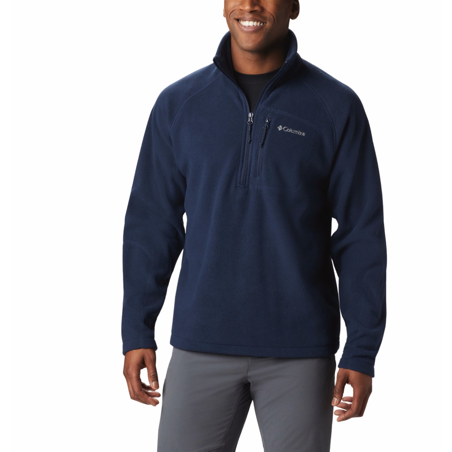 Columbia Men Blue Fast Trek III Half Zip Fleece