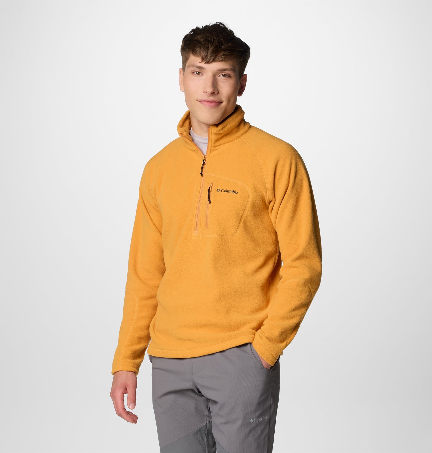 Columbia Men Orange Fast Trek III Half Zip Fleece