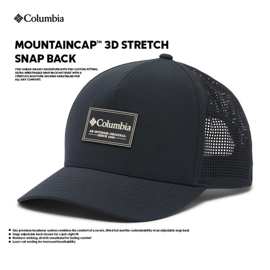 Columbia Unisex Black Mountaincap 3D Stretch Snap Back Cap
