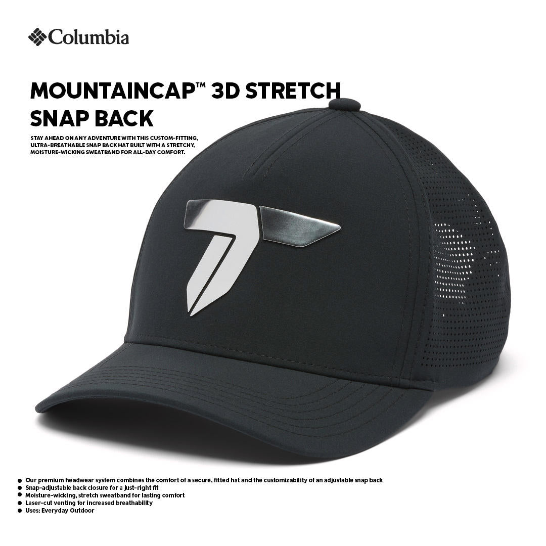 Columbia Unisex Black Mountaincap 3D Stretch Snap Back Cap