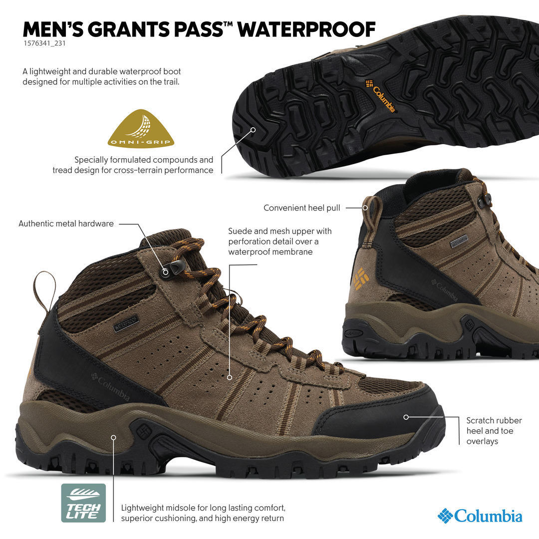 Columbia Men Brown GRANTS PASS WATERPROOF