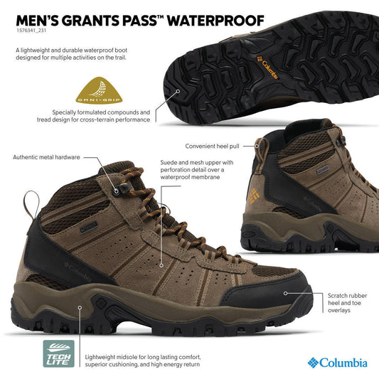 Columbia Men Brown GRANTS PASS WATERPROOF