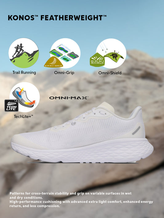 Columbia Men White Omni-Grip Konos Featherweight Trail Running Shoes