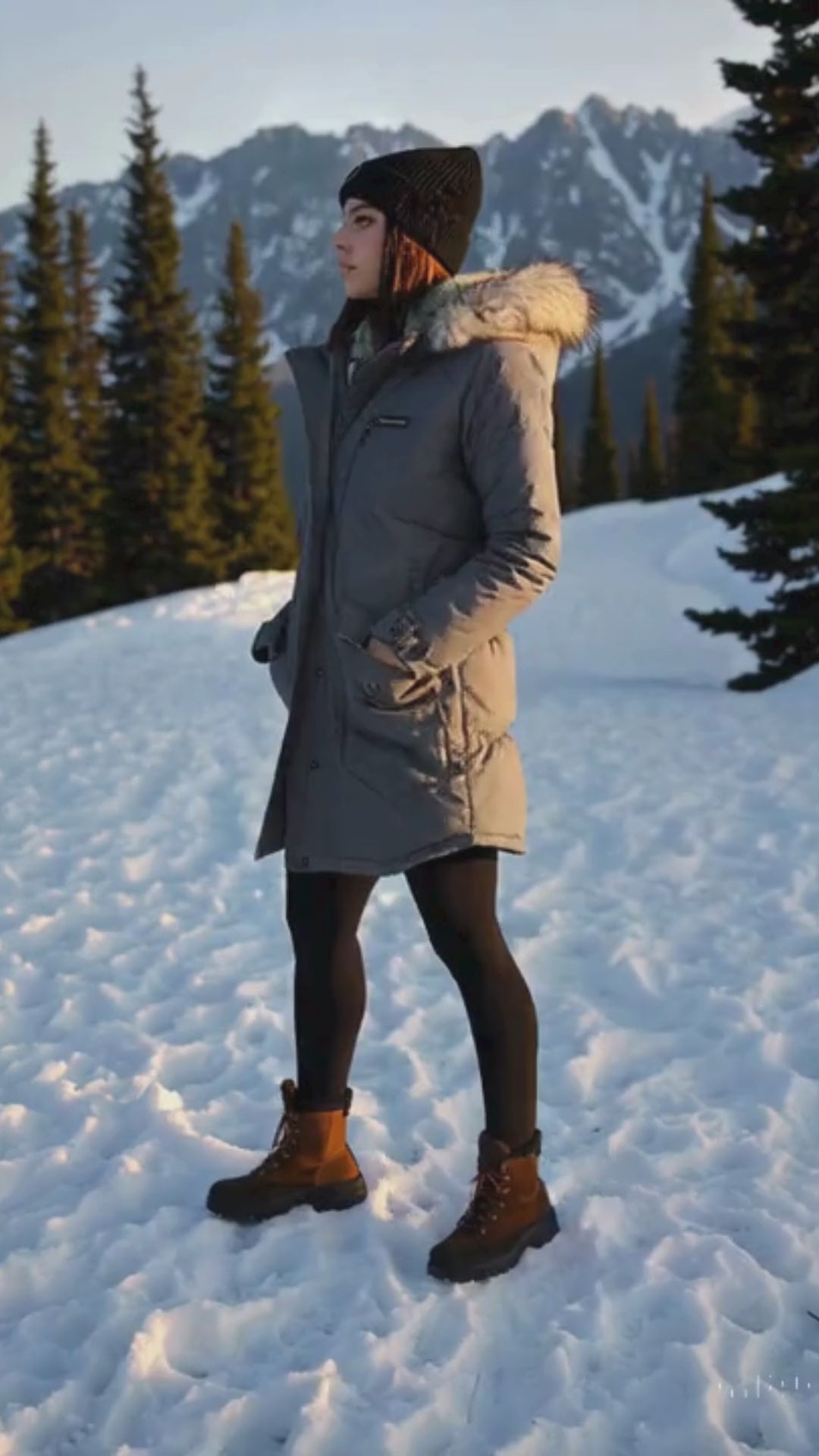 Columbia Women Grey Suttle Mountain Long Insulated Jacket